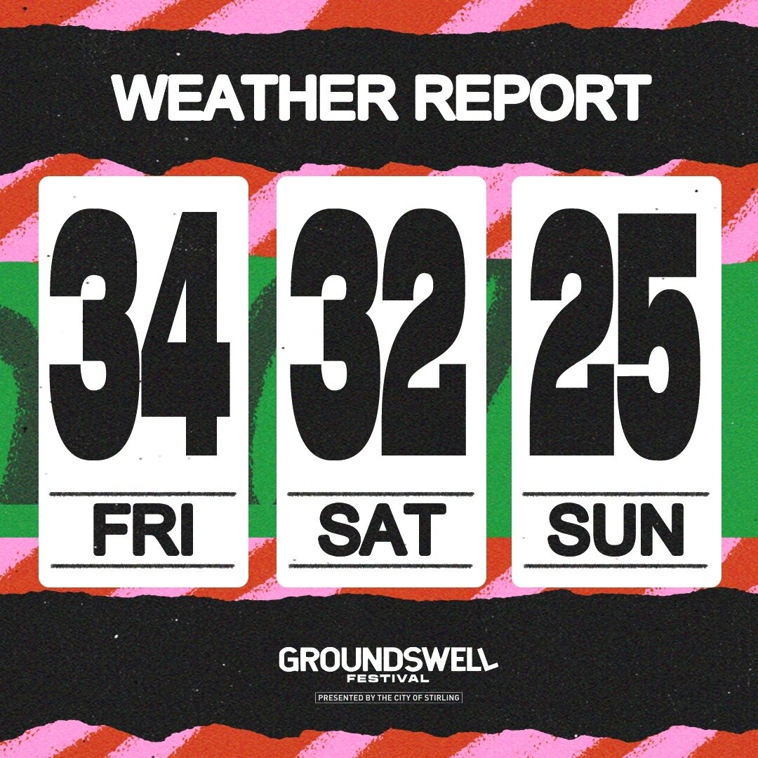 You beaaaaaaauty ☀️ No excuses, this weekend will be on! ⁠
⁠
Link in bio for the full schedule, get around it ⁠
⁠
@citystirlingwa #groundswellfest #groundswellfest2023 #yewww