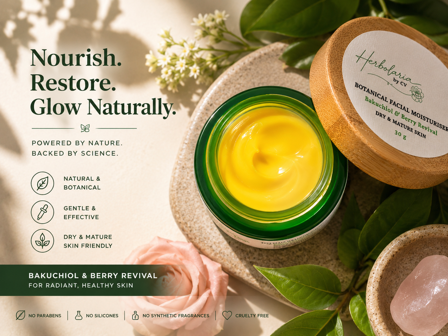 Botanical Facial Moisturiser - Bakuchiol & Berry Revival-