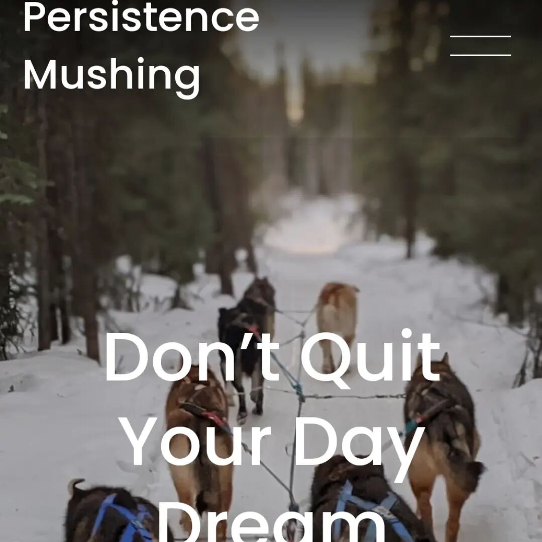 I DID IT! I FINALLY PUBLISHED MY WEBSITE! It's certainly not finished but I need to start fundraising if I'm going to race this season. Please give it a look and let me know what you think! Www.persistencemushing.com