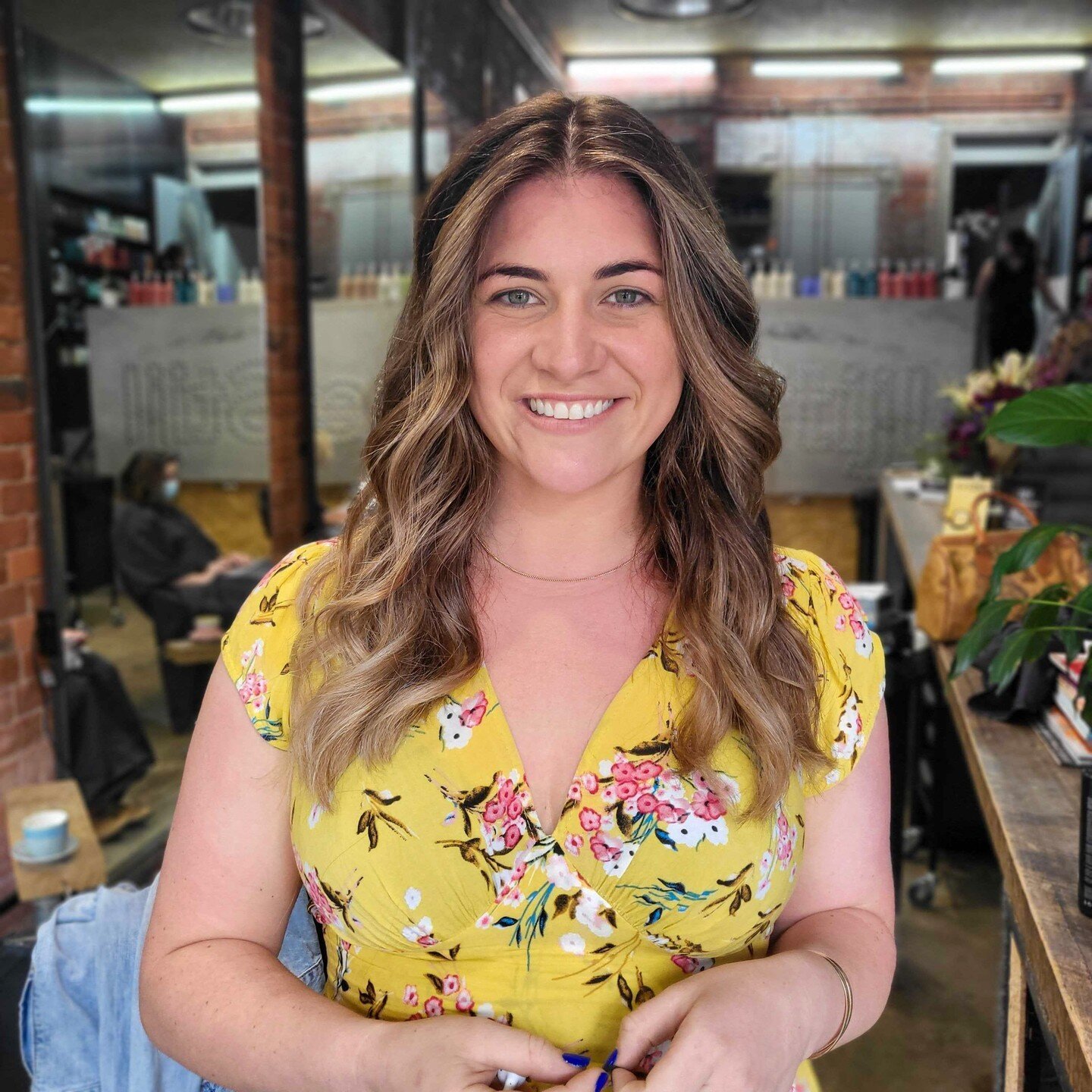 Ange looking soooooo hot 🔥🔥Rocking the &quot;Bronde&quot; look. Jacky and Ange are a power duo - Ange has the incredible mane and Jacky is the incredible artist behind the mane. Some lighter face framing makes all the difference, fresh, bright and 