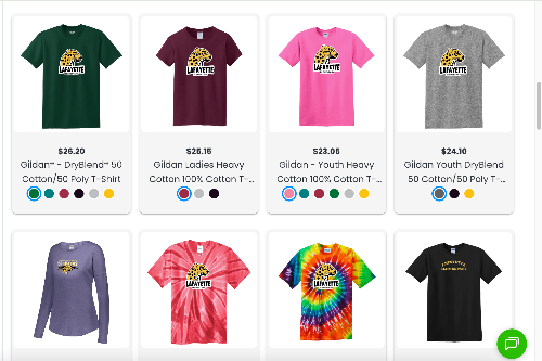 Lafayette Spirit Wear Store Is Now Open!