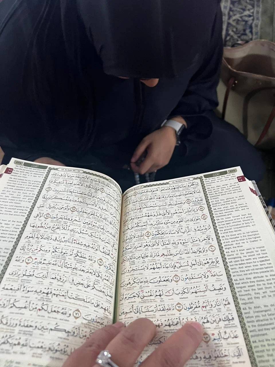 Listening to Sara's hifdh