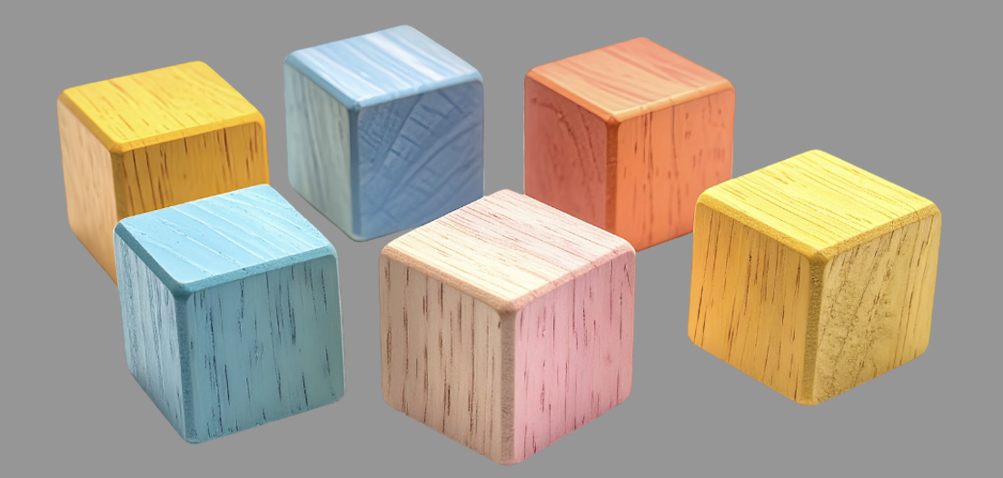 A boy made of blocks