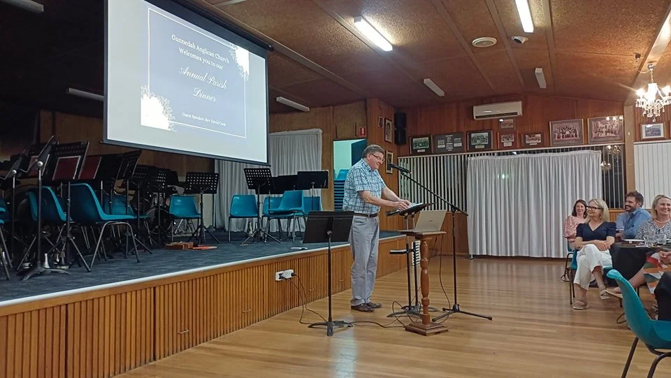 A great Parish Dinner last night! Rev David Cook spoke powerfully about the Good news of Jesus, which changes people and whole societies. 
One idea that stood out for me : we lose the good fruit of Christianity when we lose the root, Christ!