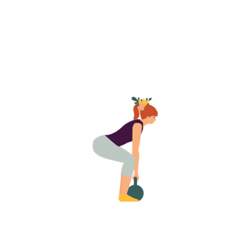 A girl with a bow in her hair climbing on a large red block.