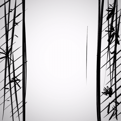 Illustration of bamboo stalks on either side with a blank space in the middle.