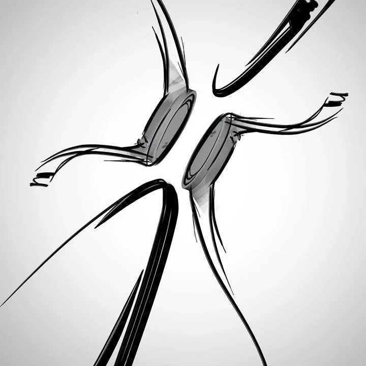 Close-up of three crumpled aluminum cans on a white surface.