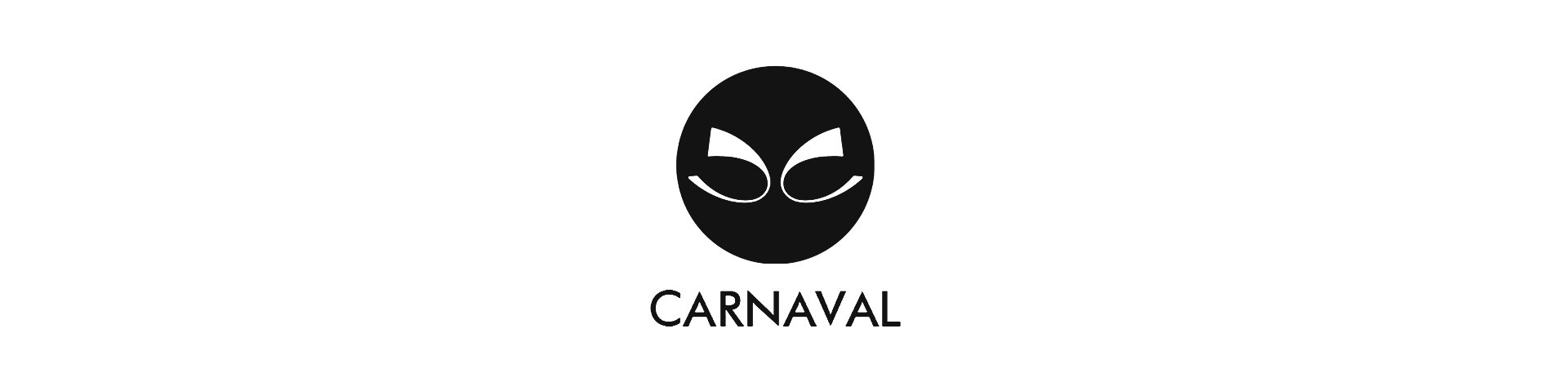 Black carnival mask with the word 'Carnaval' in black text underneath.
