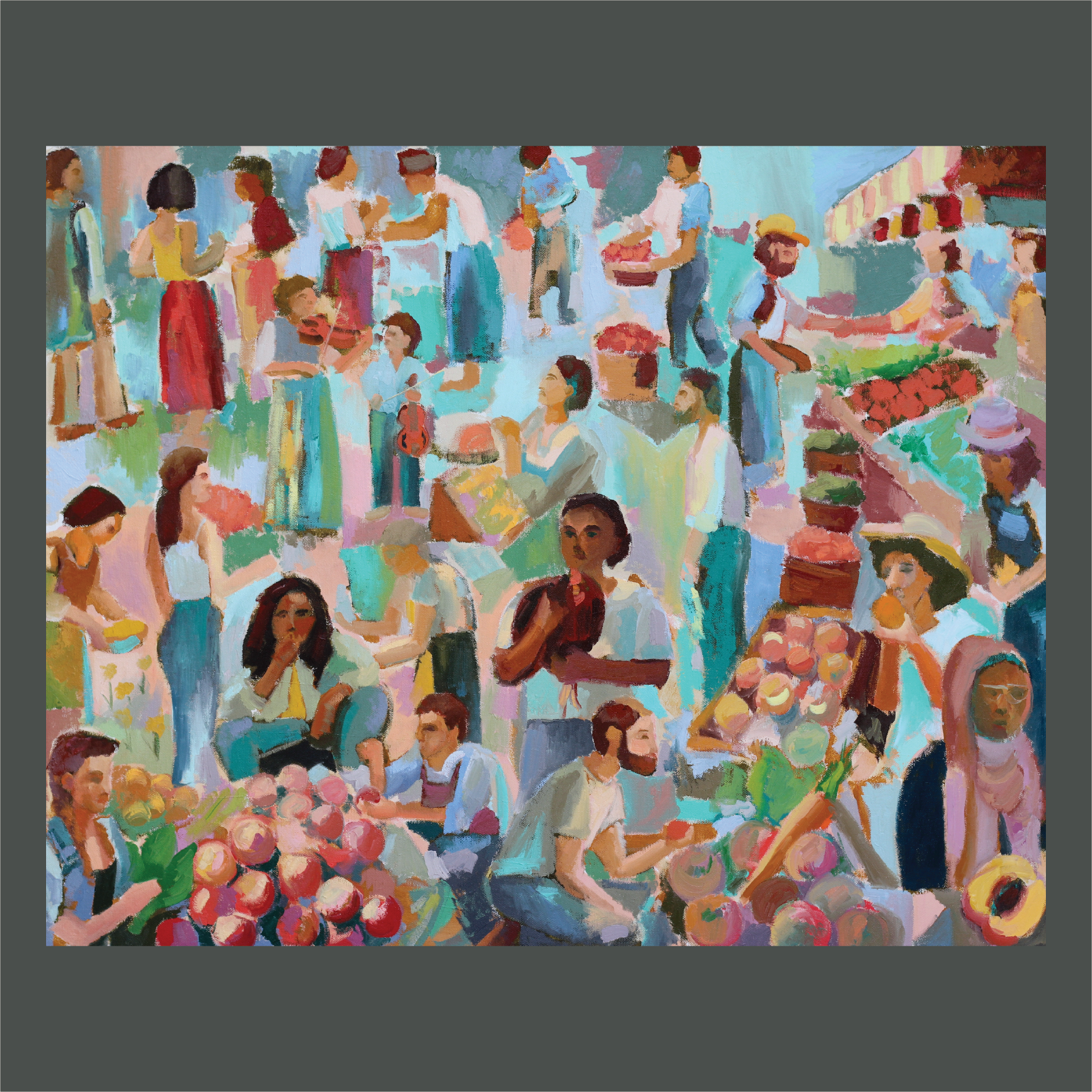 Market Peaches | oil | 24x30