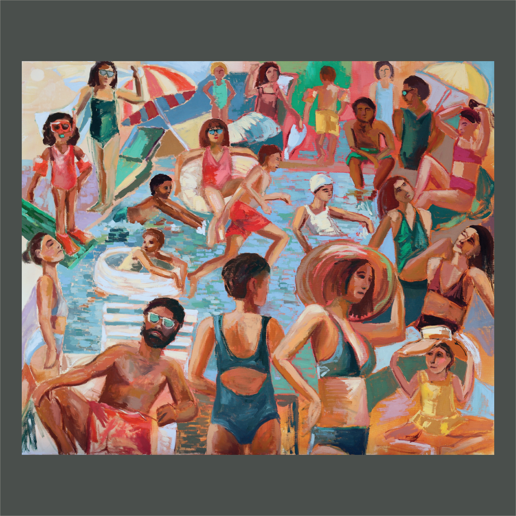 Community Swim | oil | 30x36