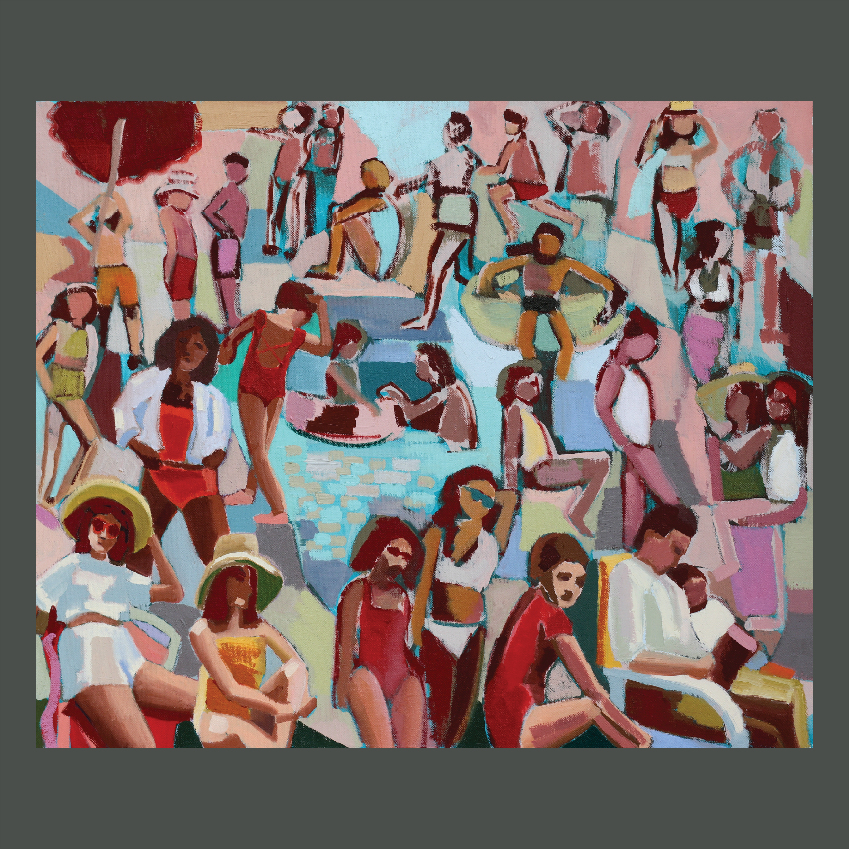 Poolside August | oil | 20"x24"