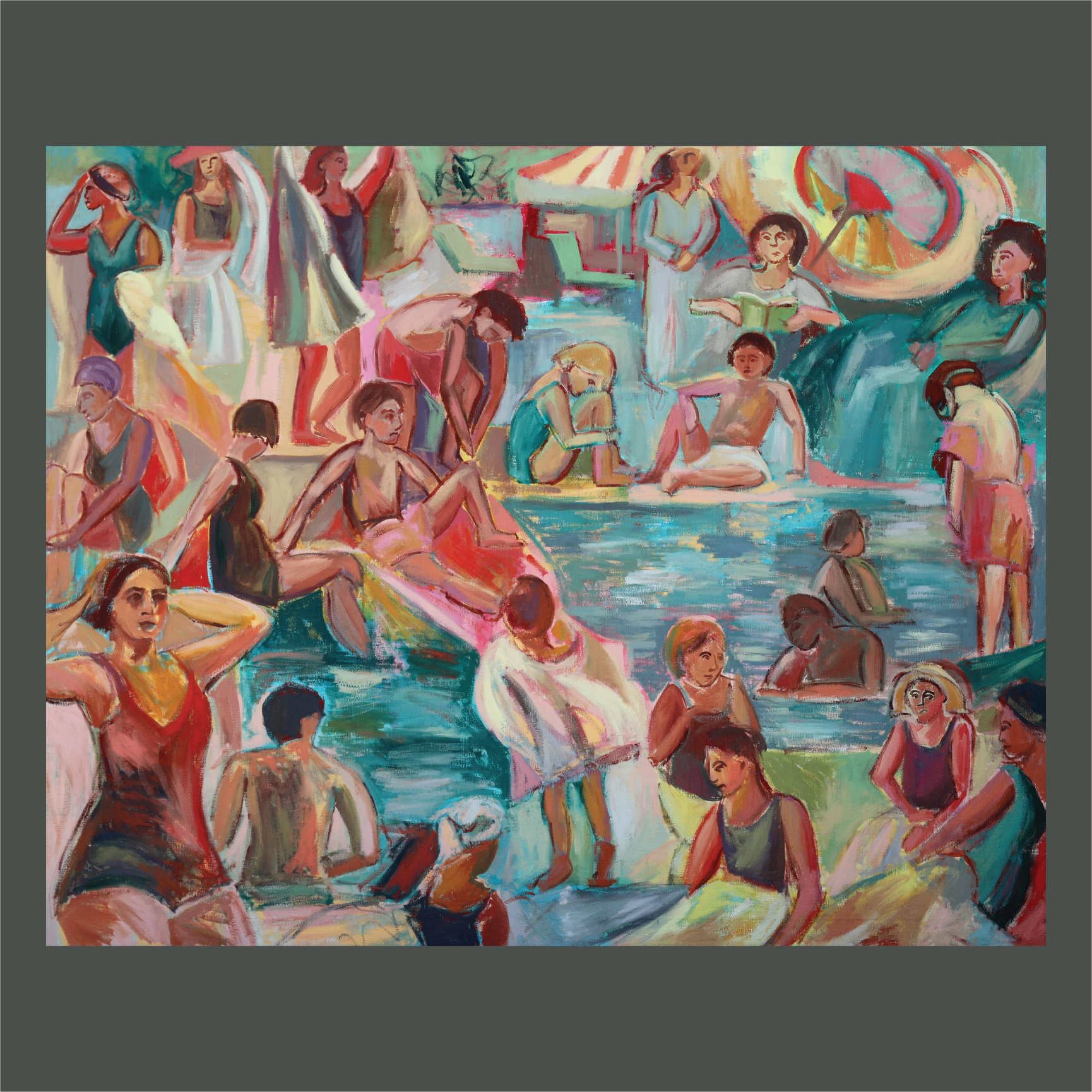 Neighbor Pool | oil | 48x60 *OVERSIZE