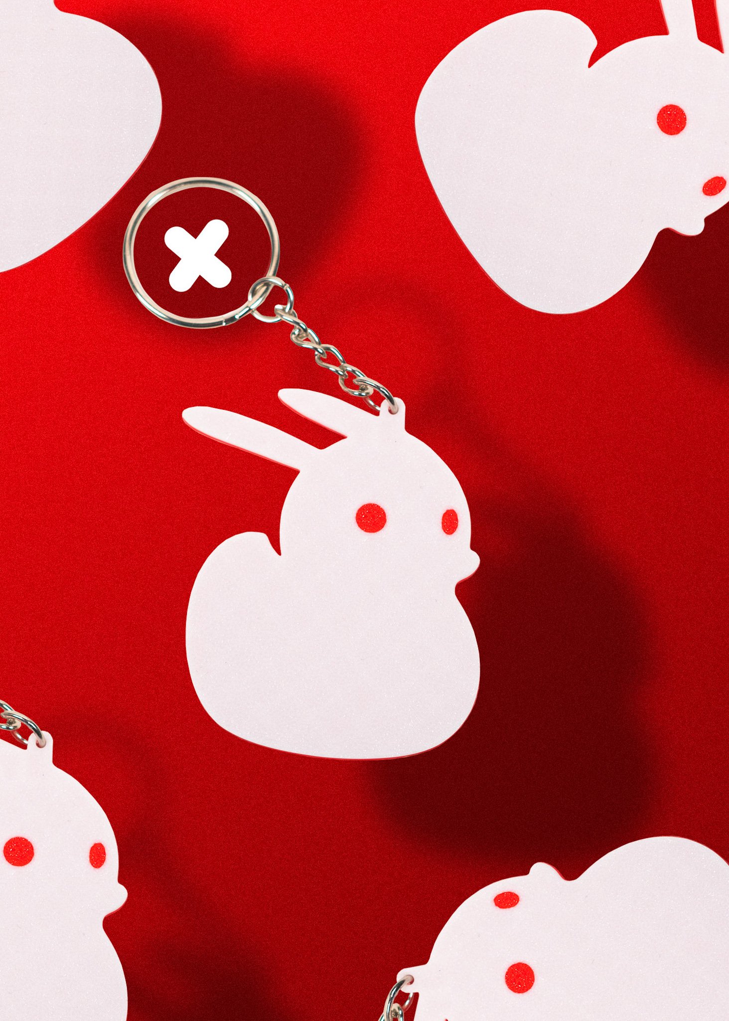 White Rabbit Duck Keychain