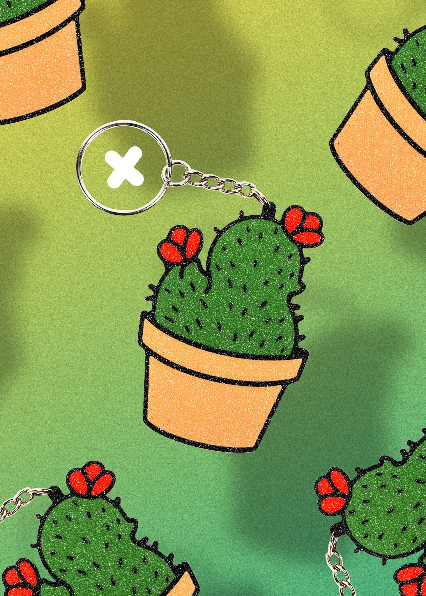 Cactus Duck Keychain