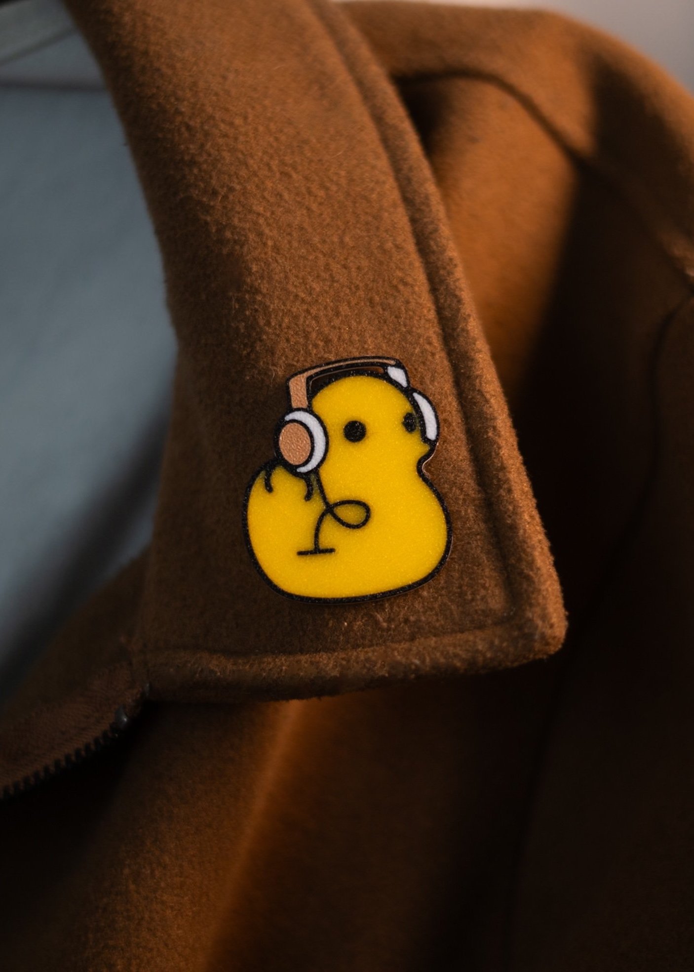 Headphones Rubber Duck Pin