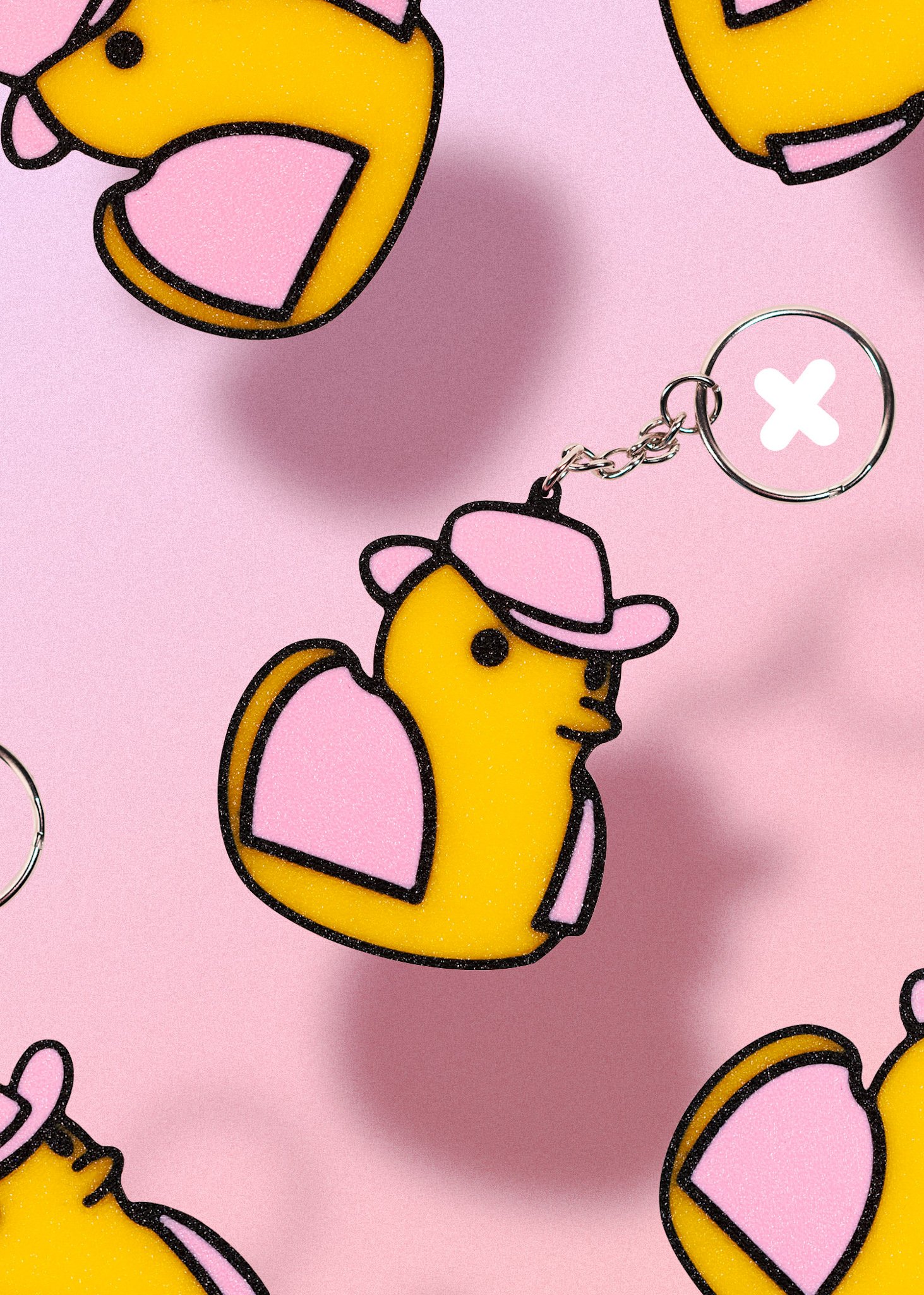 Wild West Duck Keychain (Pink)
