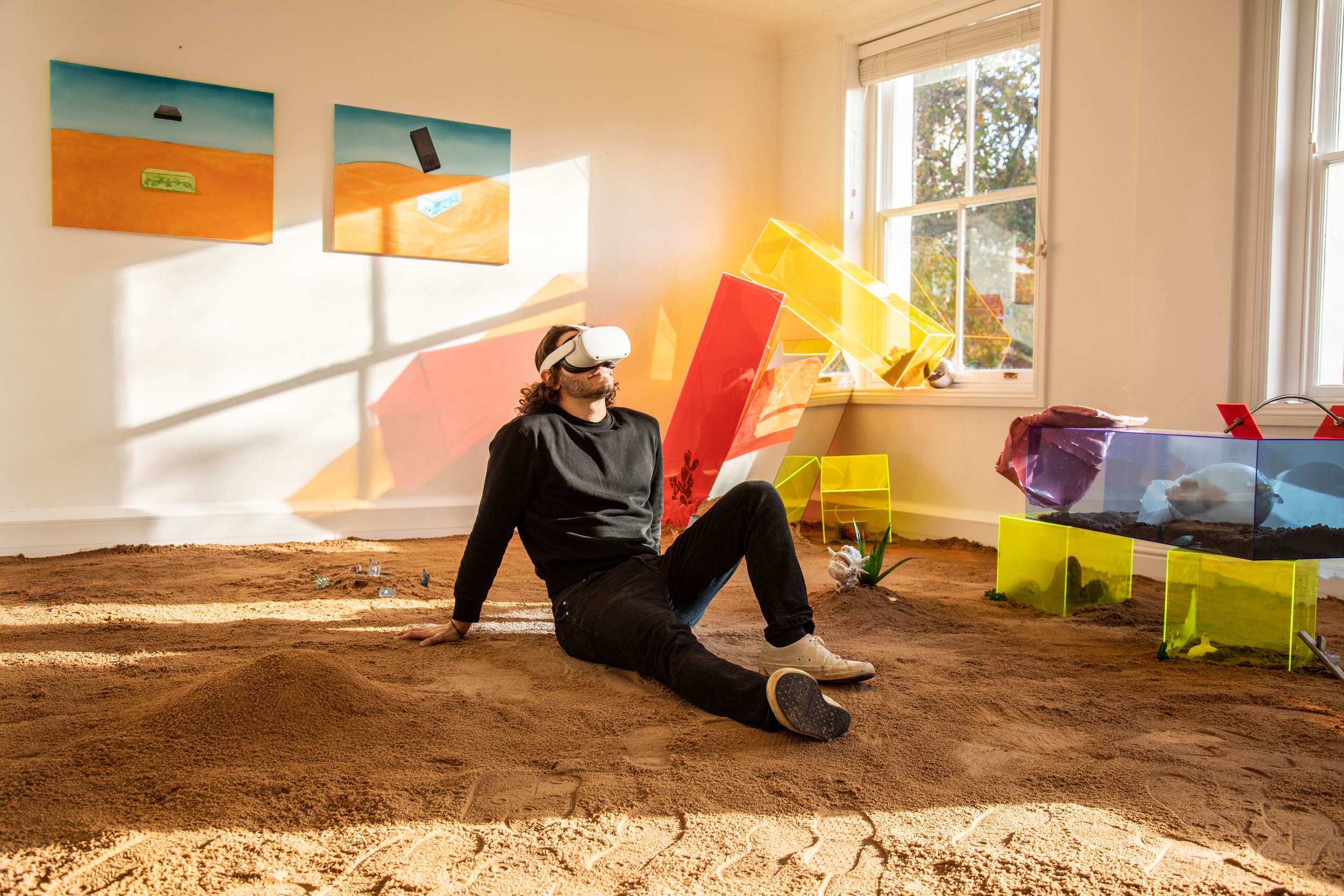 Immersive project by Hugo Lami and his works at An Effort Art Residency, Soho, London