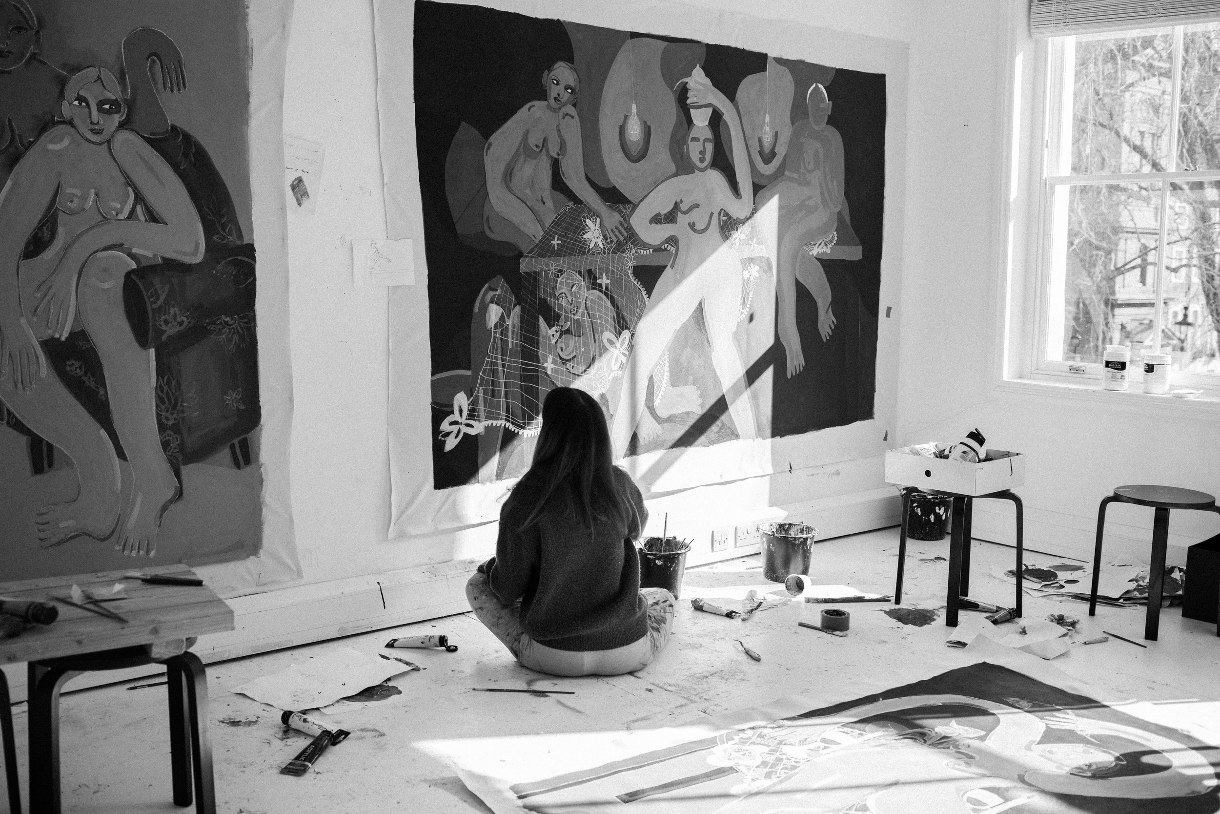 Omani artist Mays Al Moosawi at An effort art residency in London