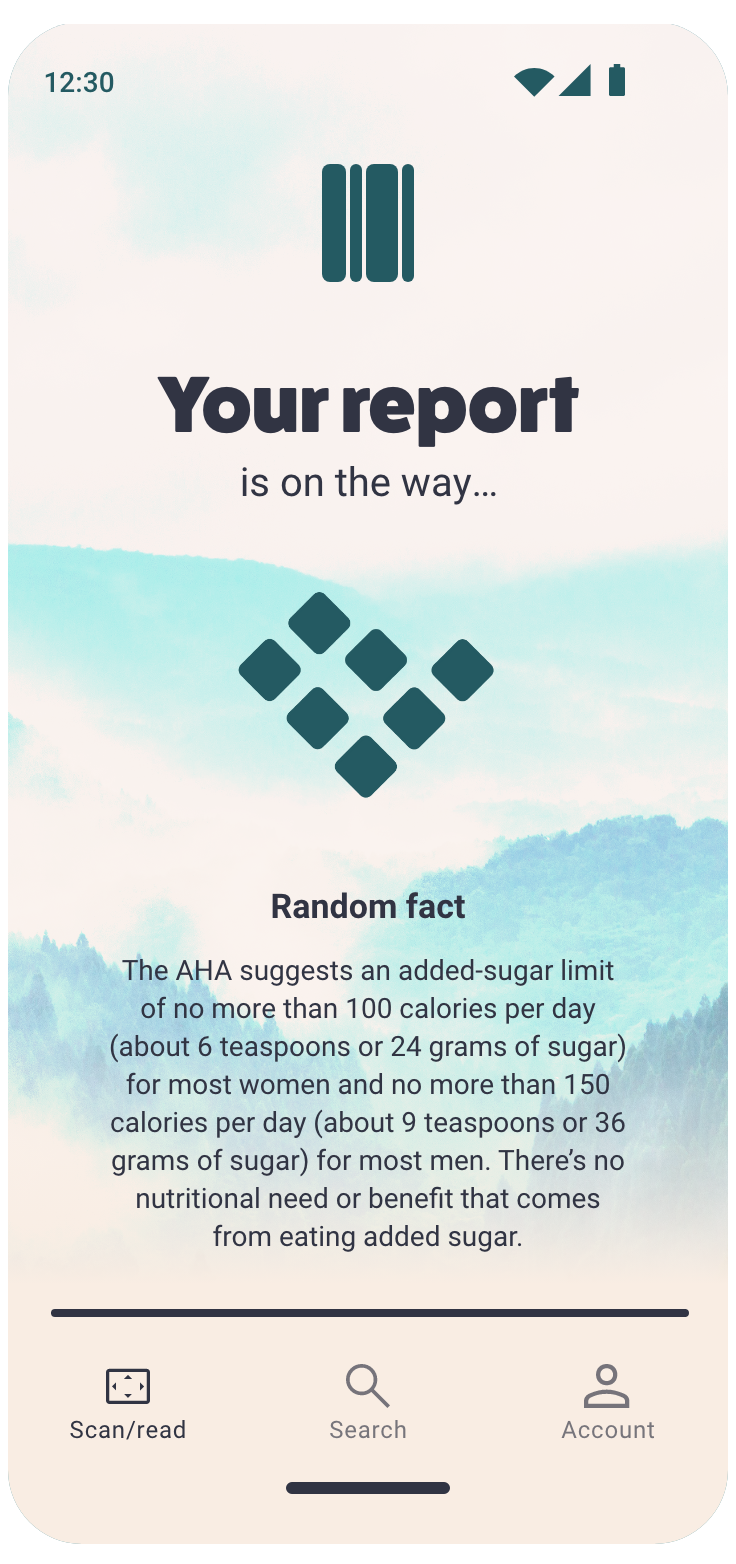 KnowScan app's report loading screen