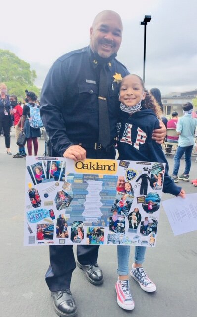   Madison with father Oakland Police Officer Trevelyon Jones.    Pictures by Teresa Hendren  