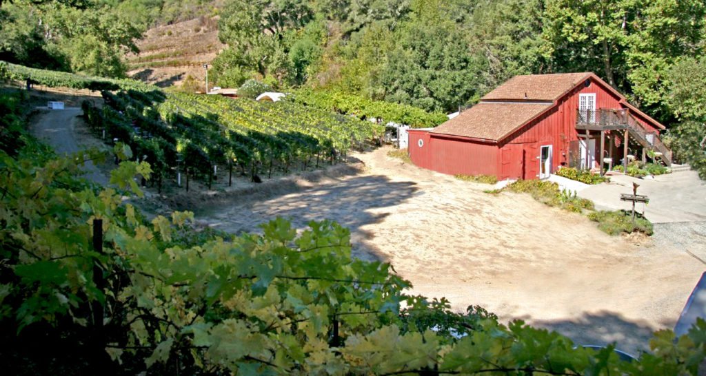   Aerial view of the Chouinard Winery on Palomares Road.  