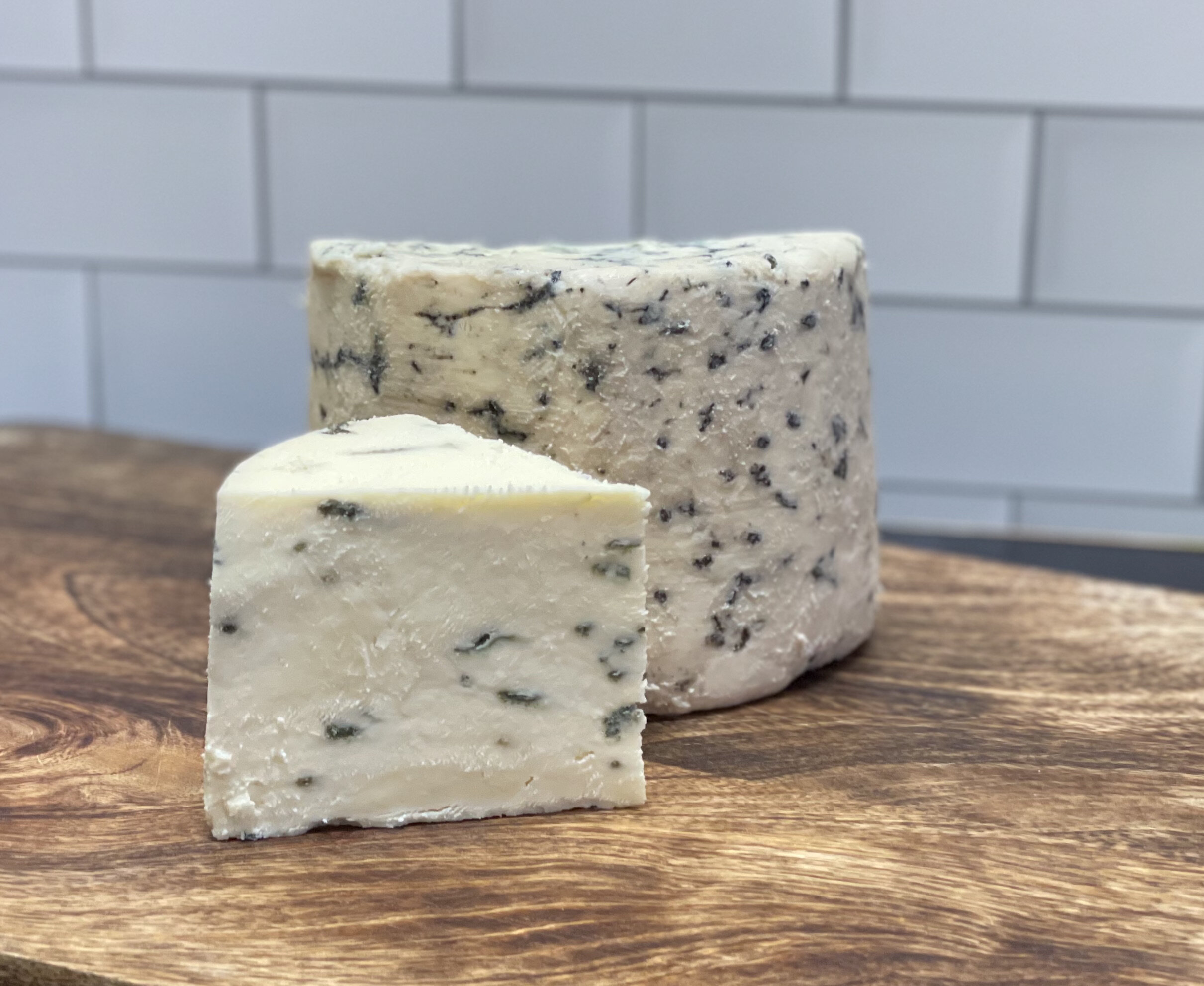 Whey Blue Cut Wedge - Double Cream French Style Cheese - Fourme d'Ambert Style - Made in Texas - River Whey Creamery