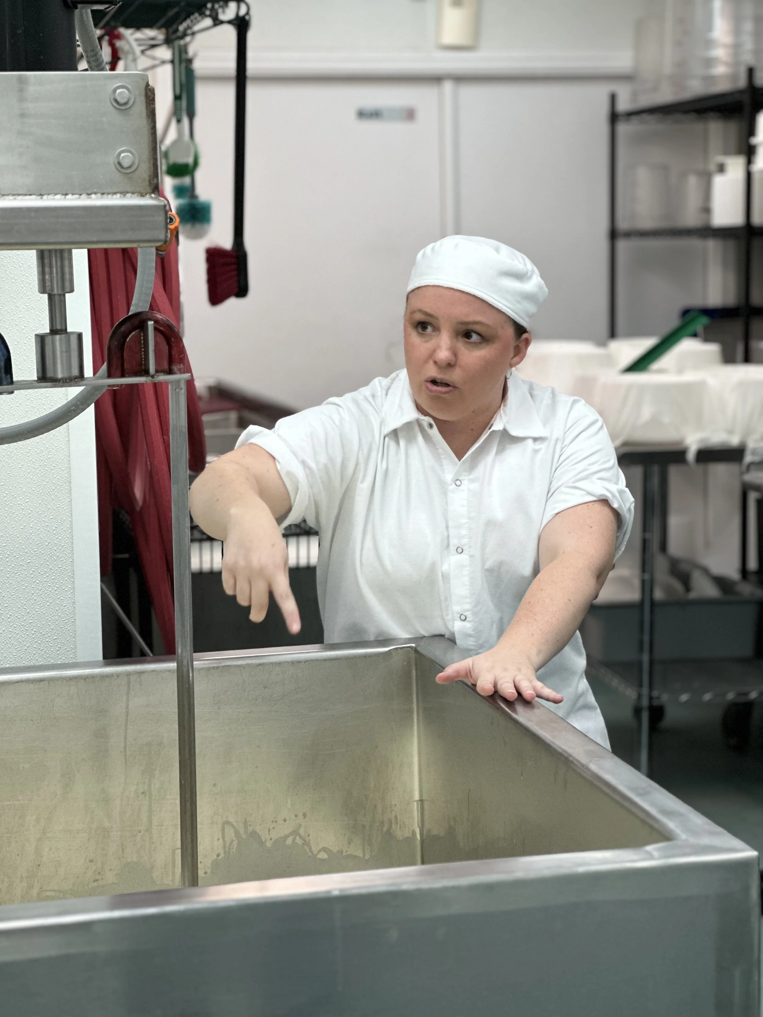 Ashton is our Production Manager and hails from Arizona where she has spent time working on farms and making cheese! She's now an expert who teaches many of our classes.