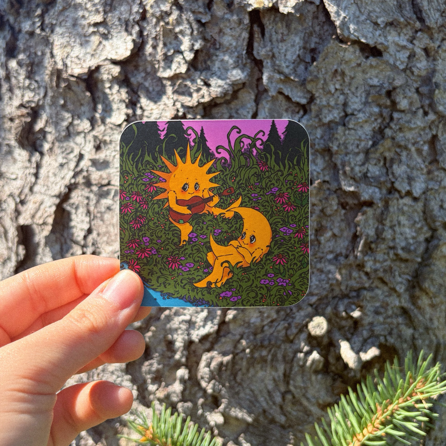 Nestled Suns Sticker