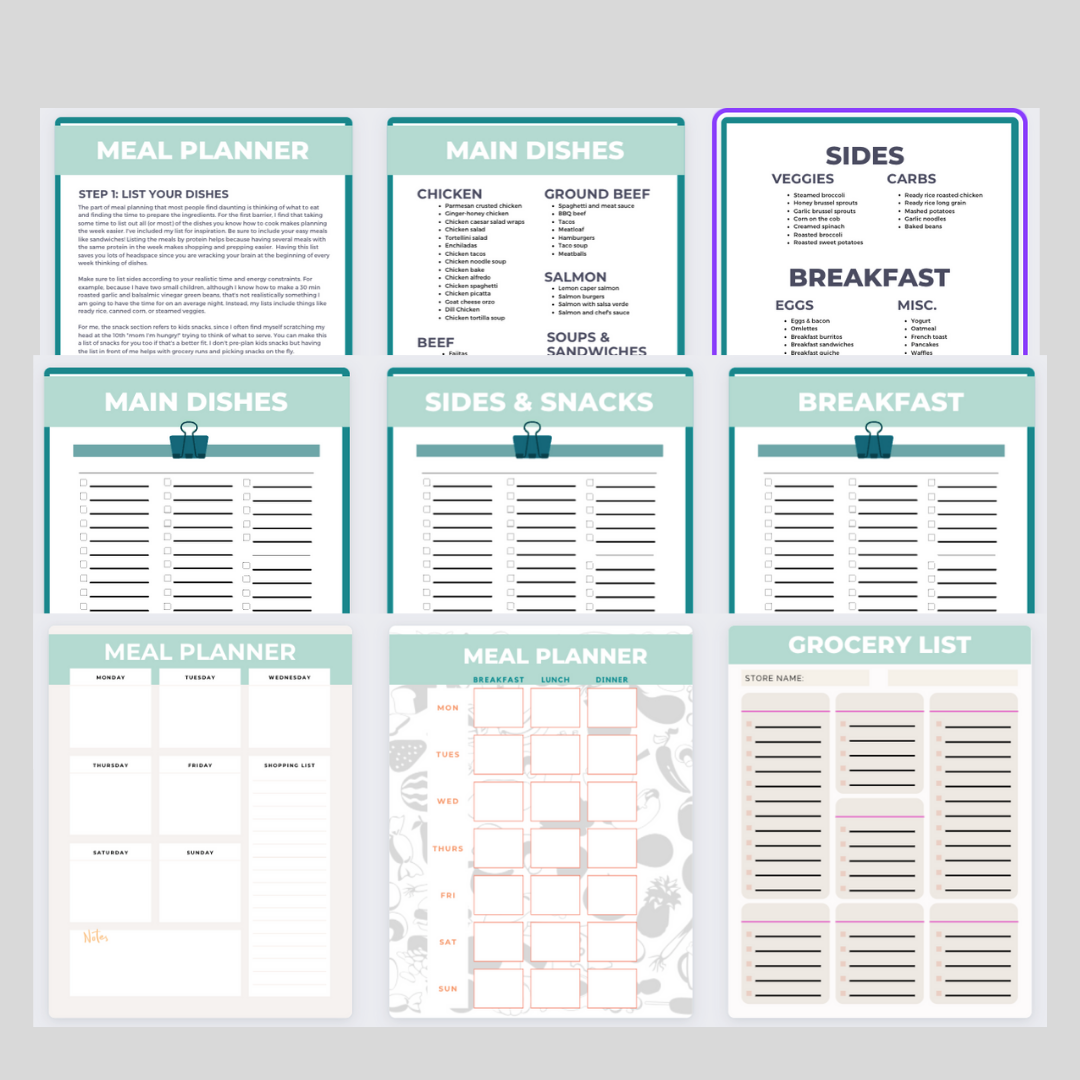 42 Meal Prep Tools From The Dollar Tree  Meal planning printable, Meal  planning tool, Meal planning binder