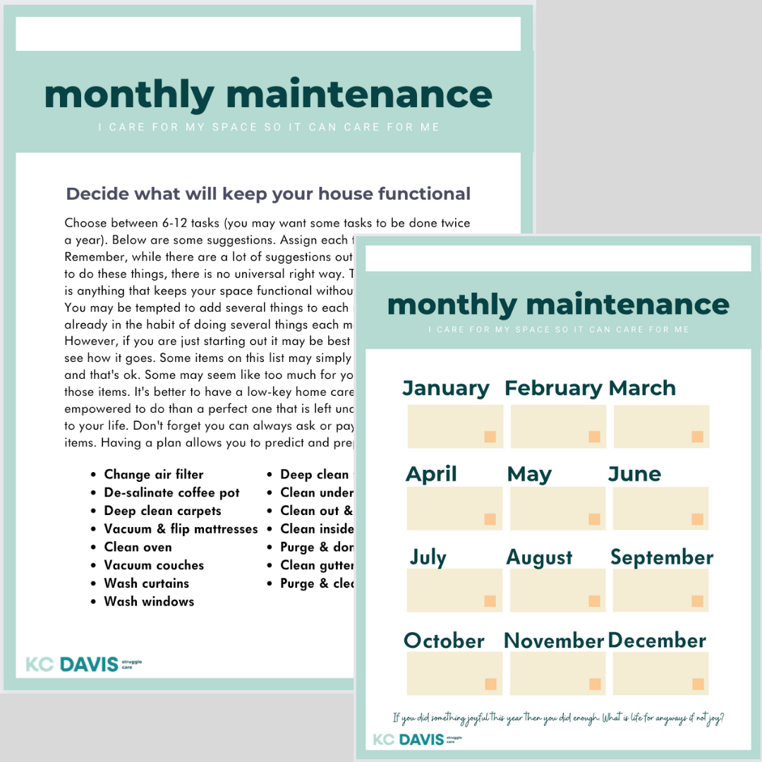 Monthly Maintenance Templates