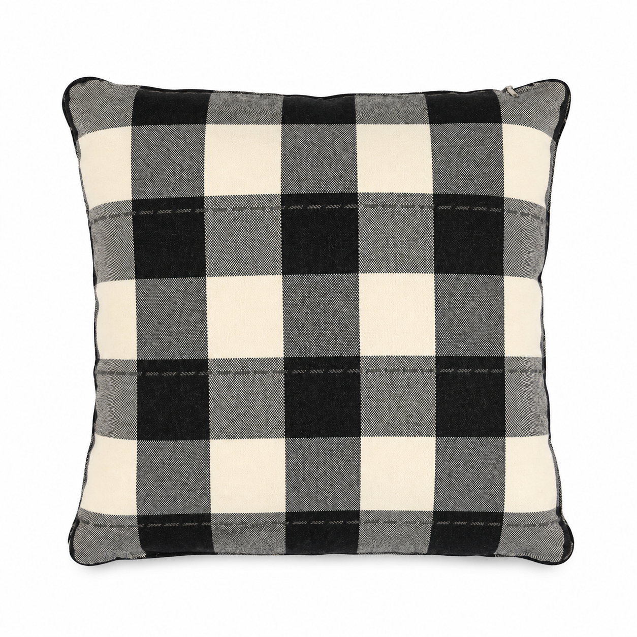 Harmony Designs Black and White Checkered 15x15 Pillow w/ Down Insert - Set of 2