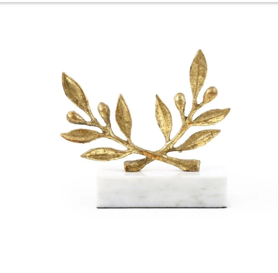 Villa &  House Olive Statue , Gold Leaf