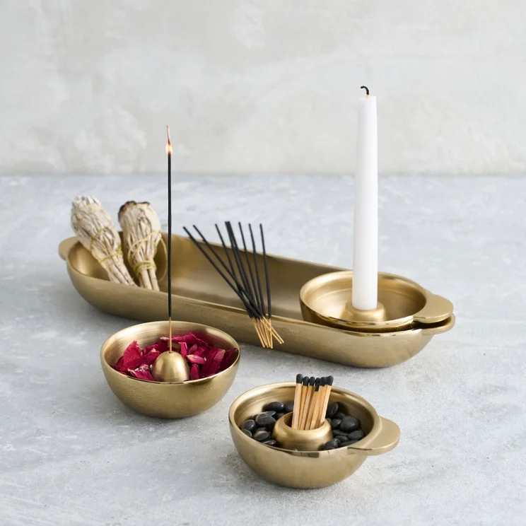 The Collective Stinson Antique Brass Intention Set lifestyle 1.webp