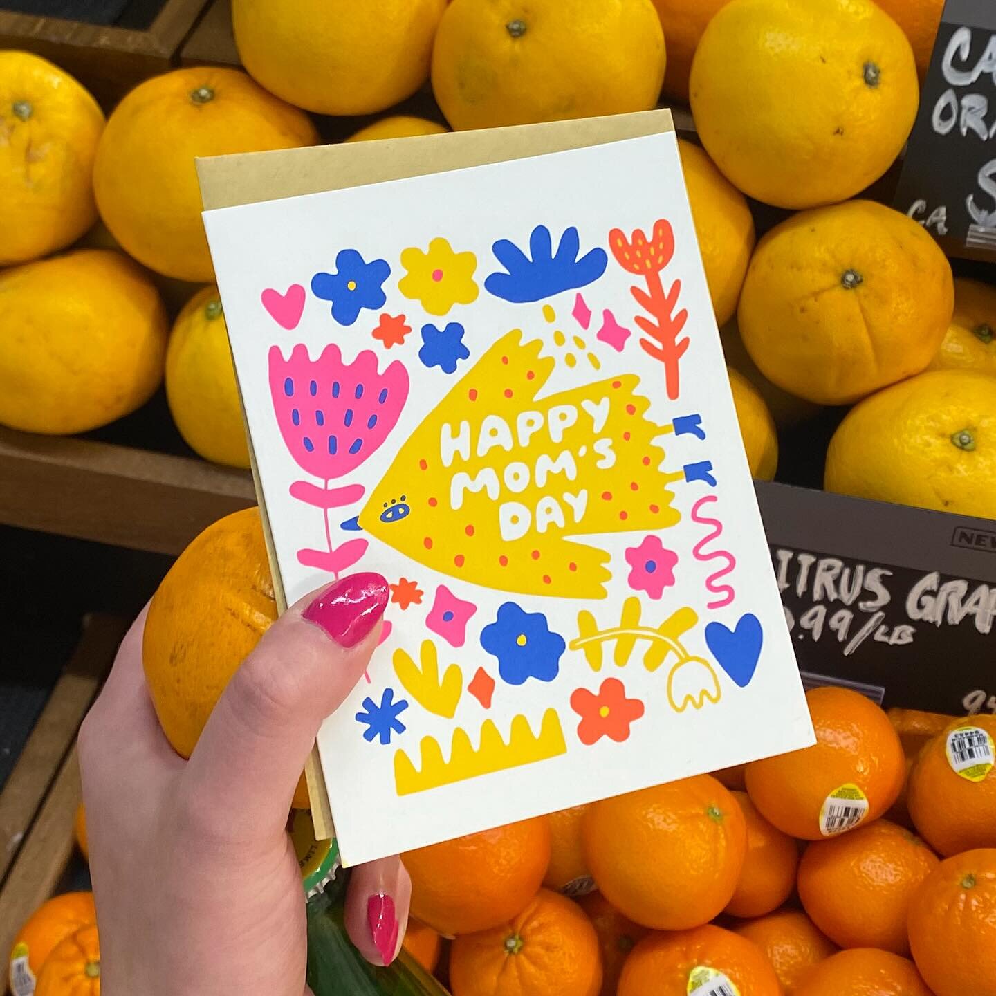 100% FRESH &amp; SWEET🍊
.
It's bright, it's birdie-ful, it's brand new from @ep.mfg !
.
Head over to @ep.mfg , and find a whole flock of cards to celebrate the mom in your life!
.
#PutABirdOnIt #MadeInPortland #Mom #MothersDay #Collab