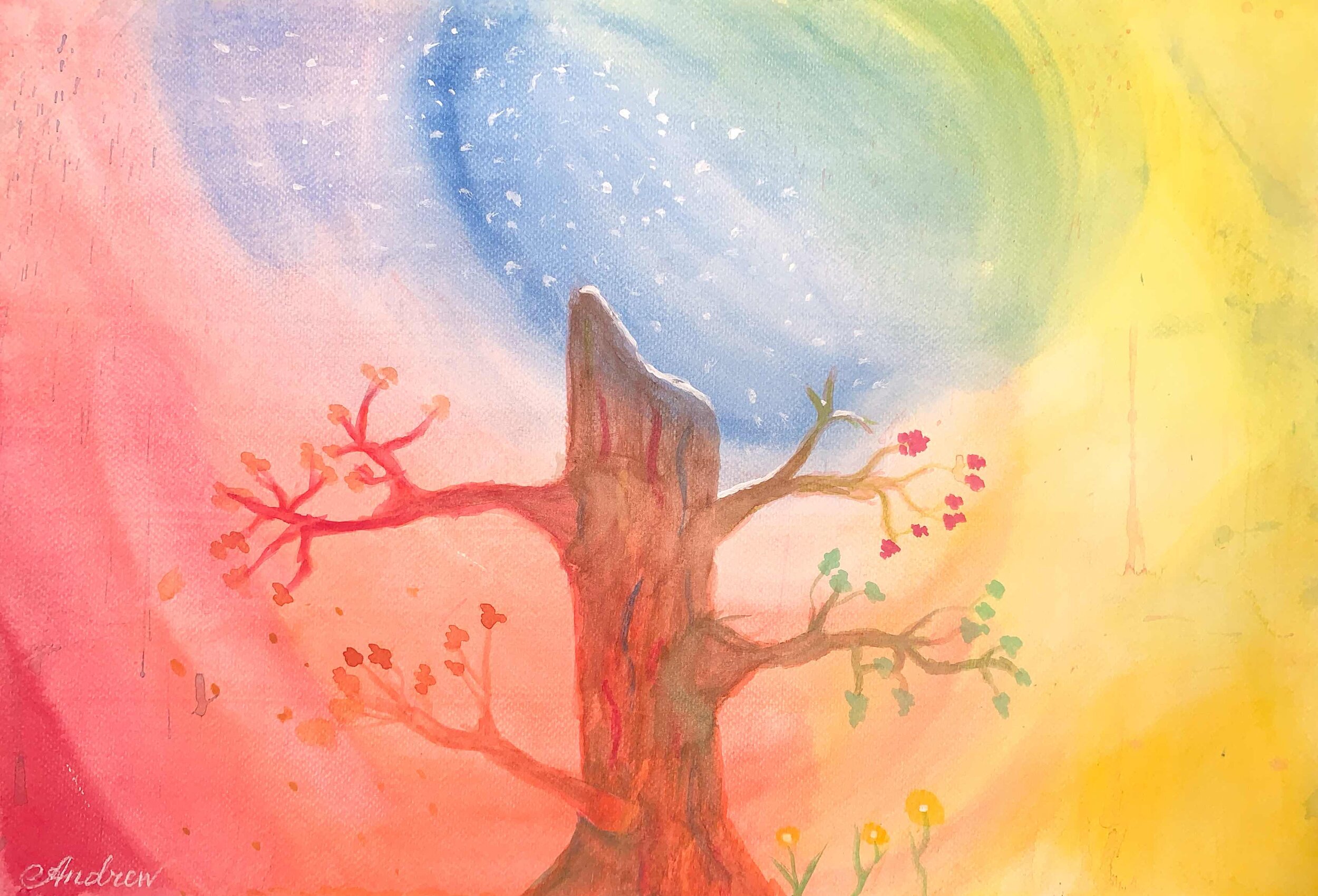 Rainbow Foliage - watercolor