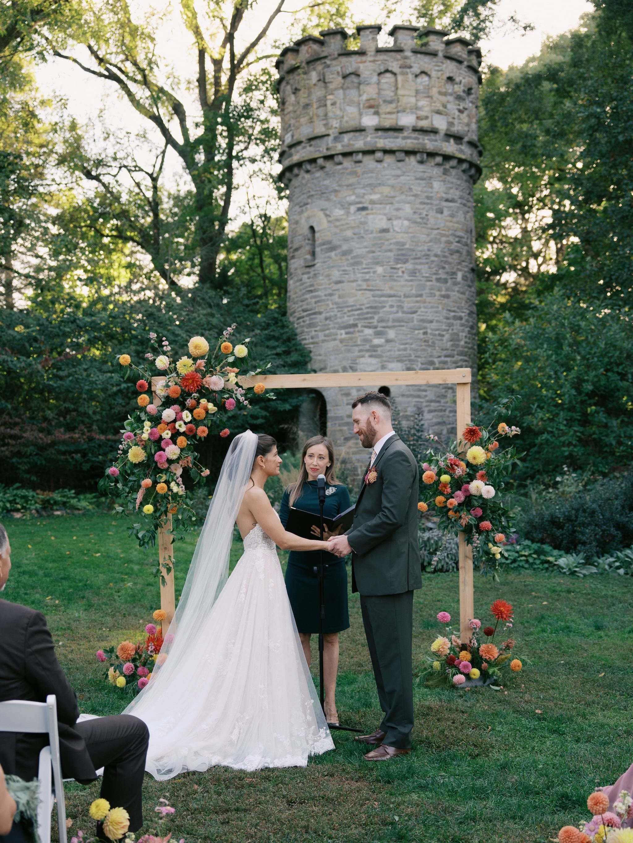 wedding ceremony at Duke Sculpture garden