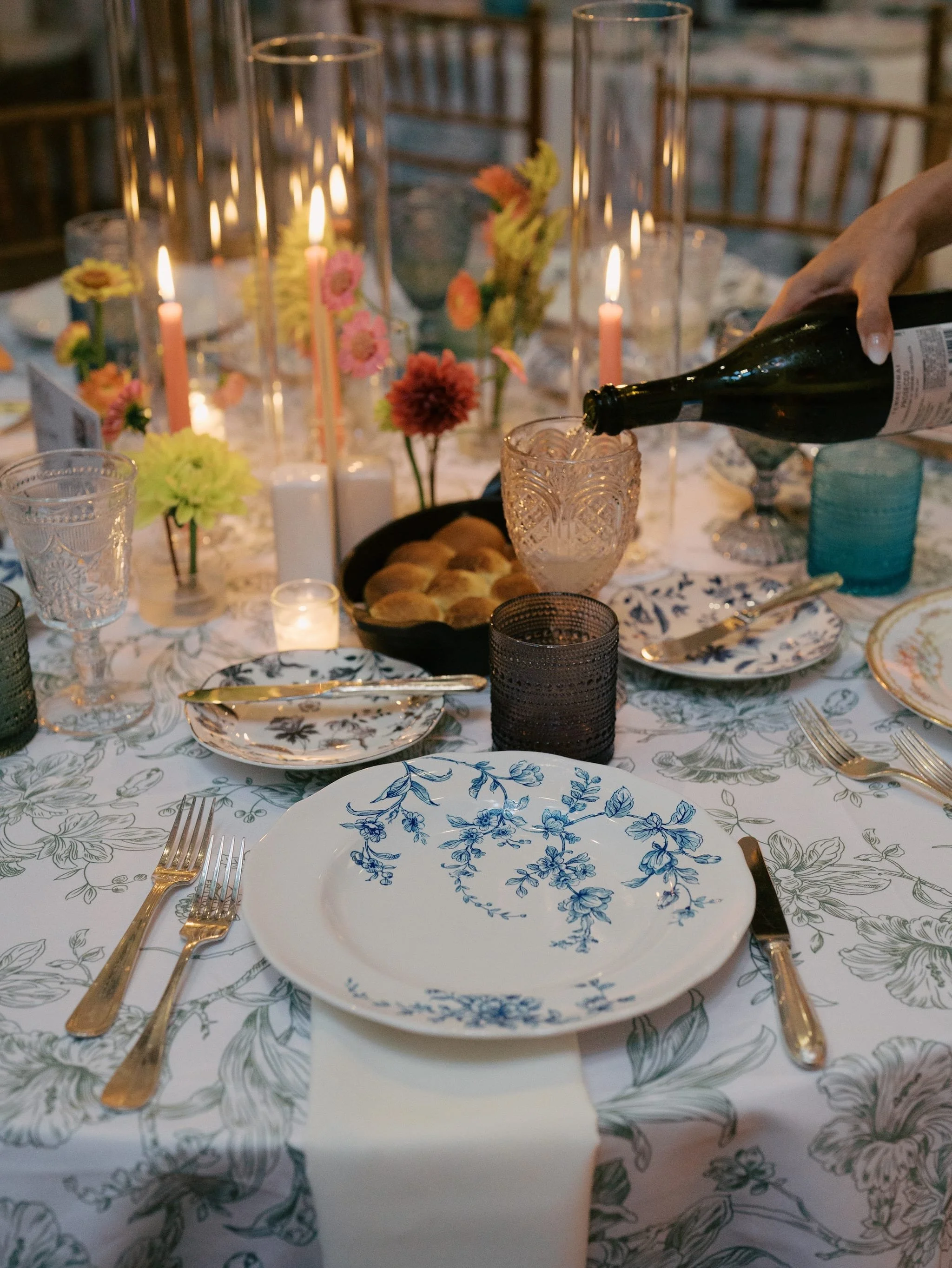 patterned wedding tableware