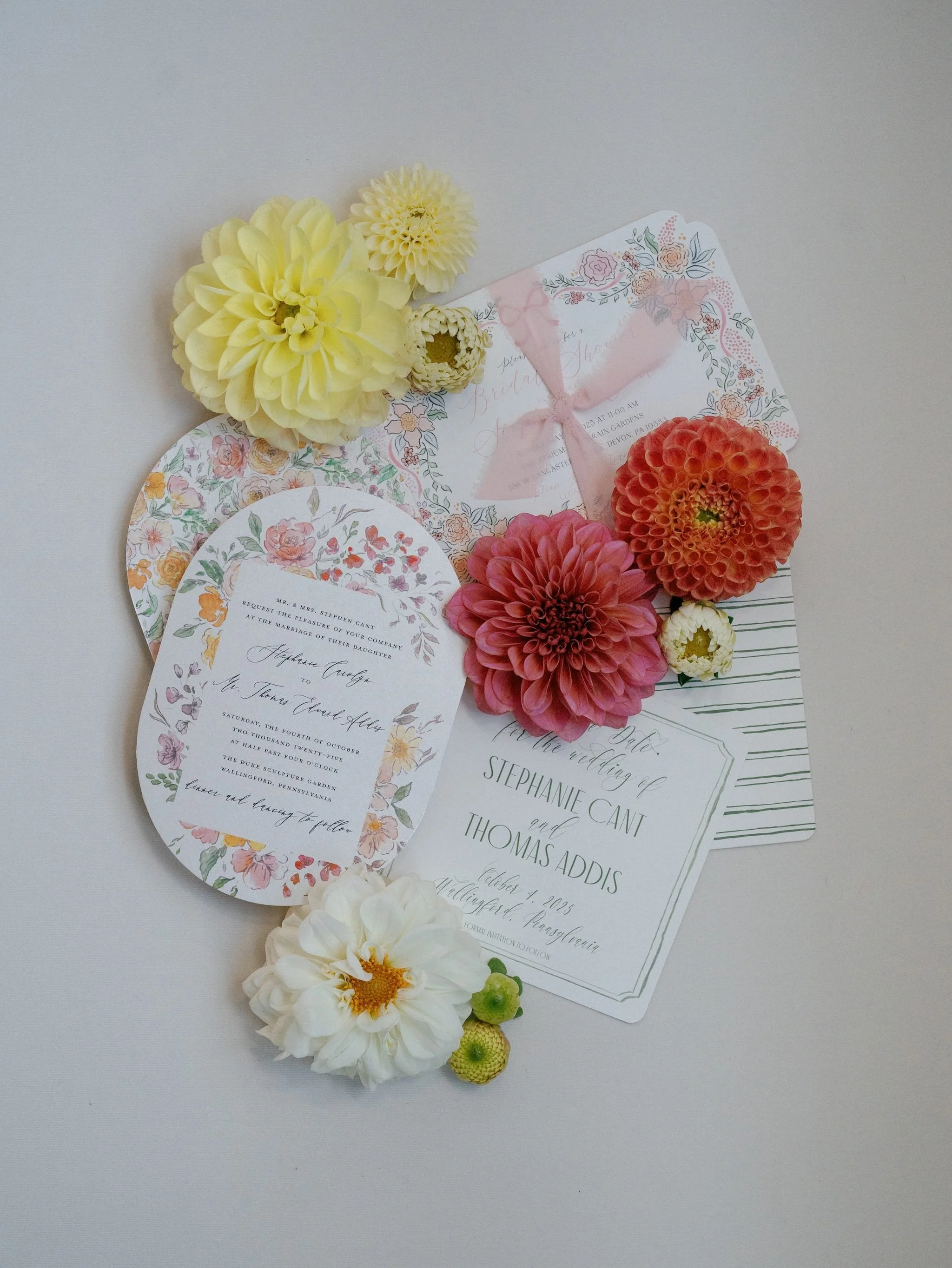 wedding invitation with flowers