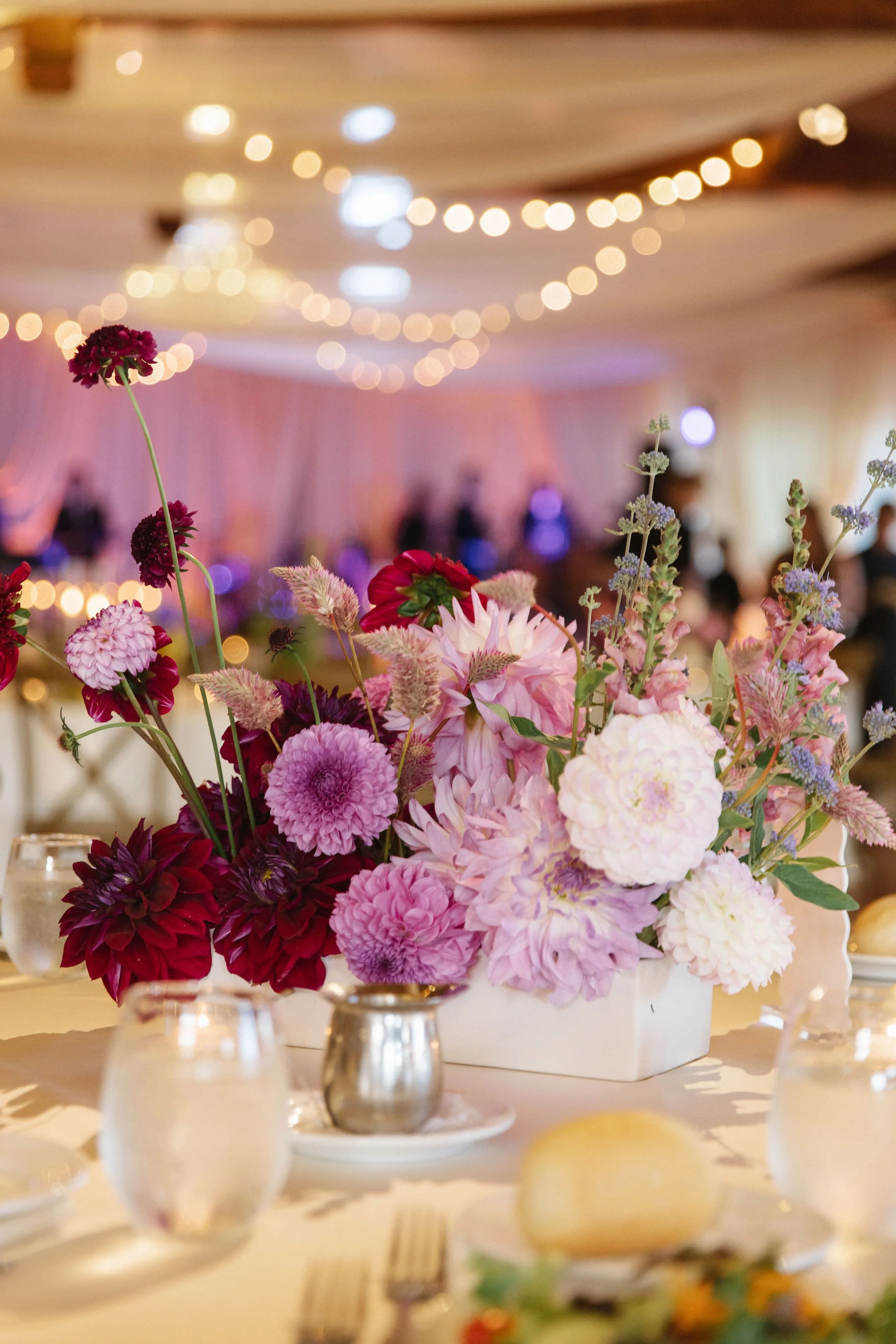 purple wedding centerpiece flowers