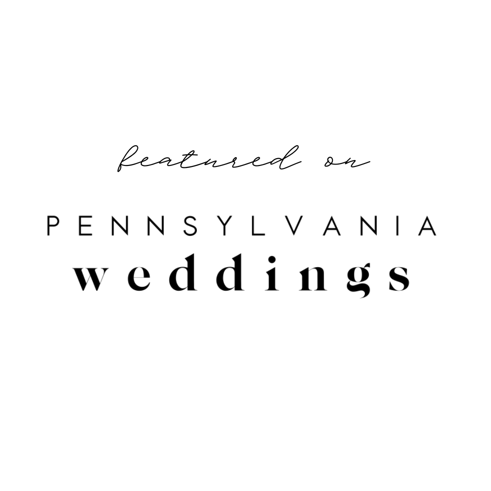 "Featured on Pennsylvania Weddings" logo in circular design
