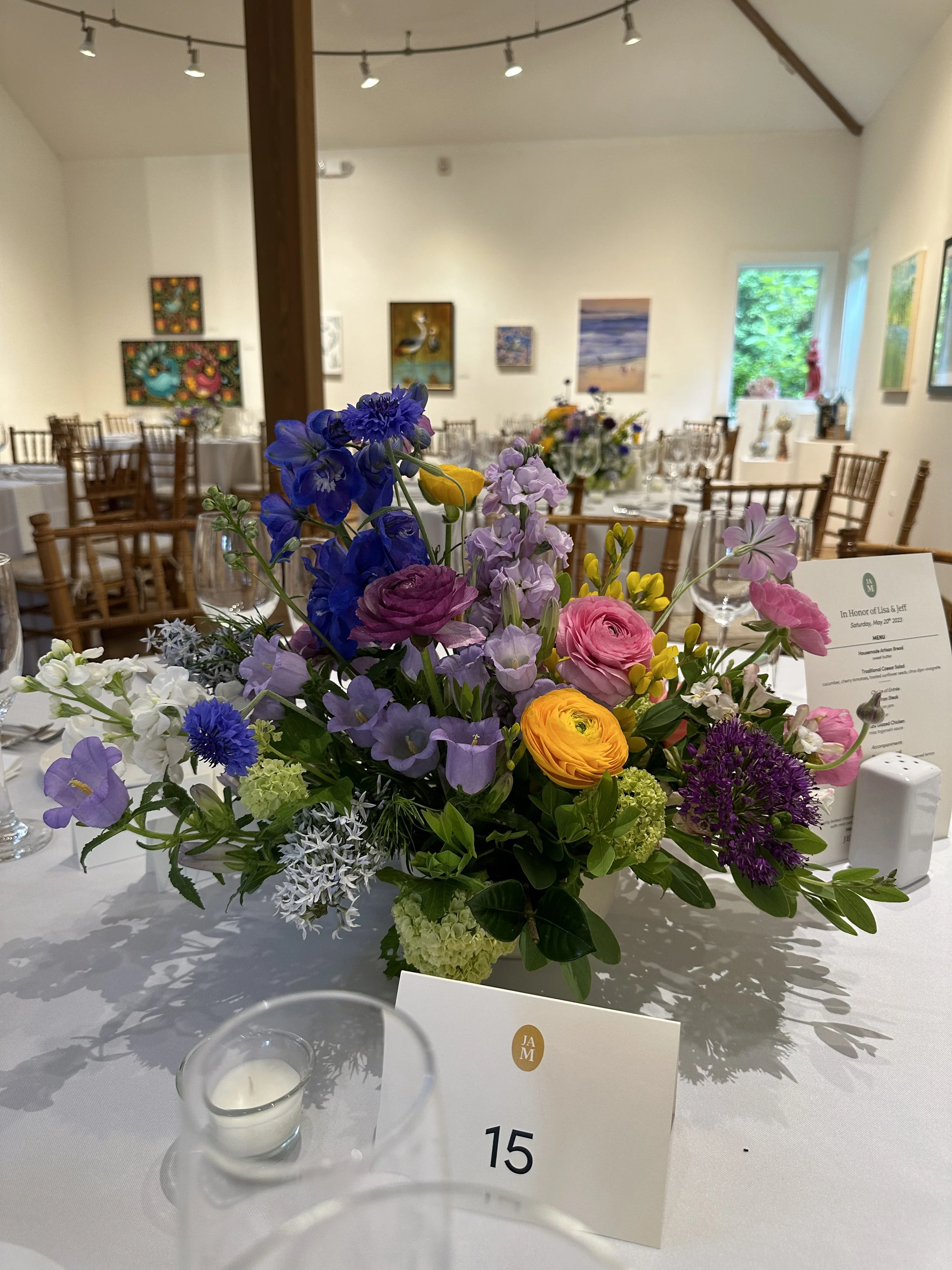 colorful wedding centerpiece