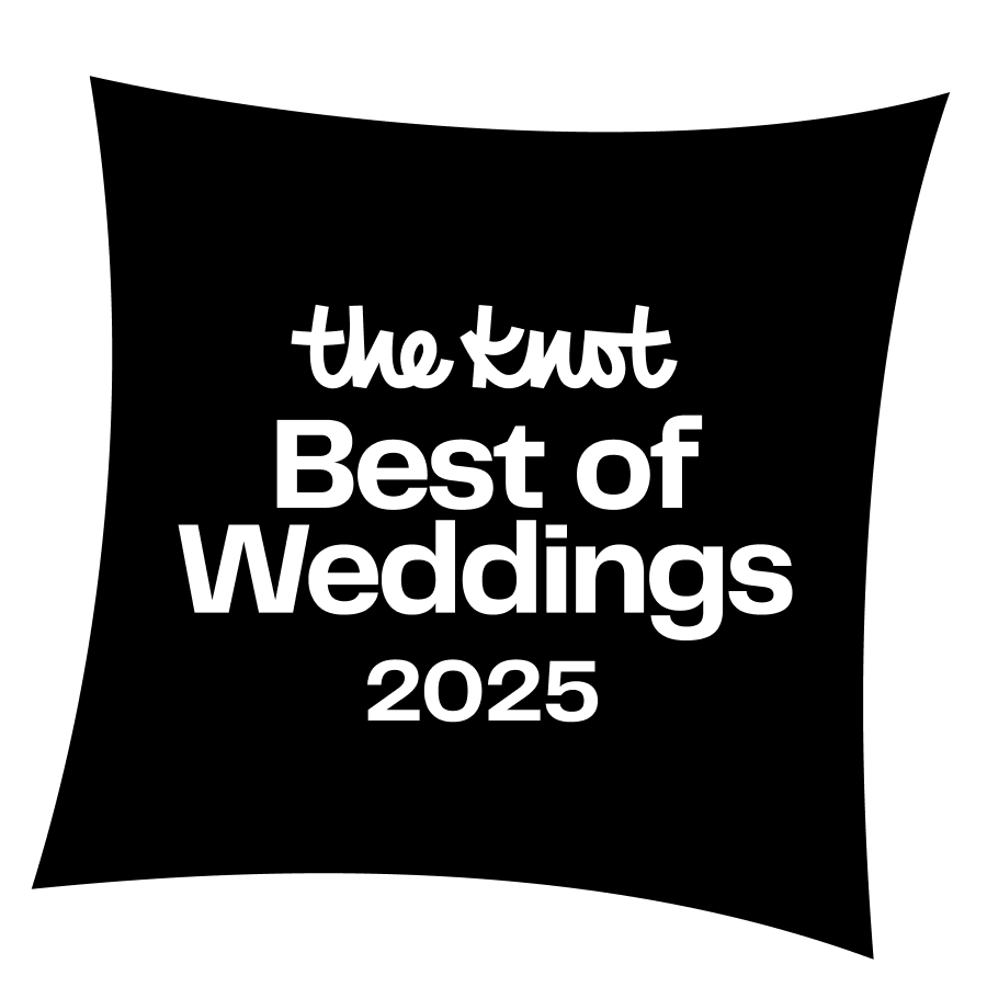 The Knot Best of Weddings 2025 logo on a black background