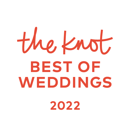 The Knot Best of Weddings 2022 award logo in red text on a white background.