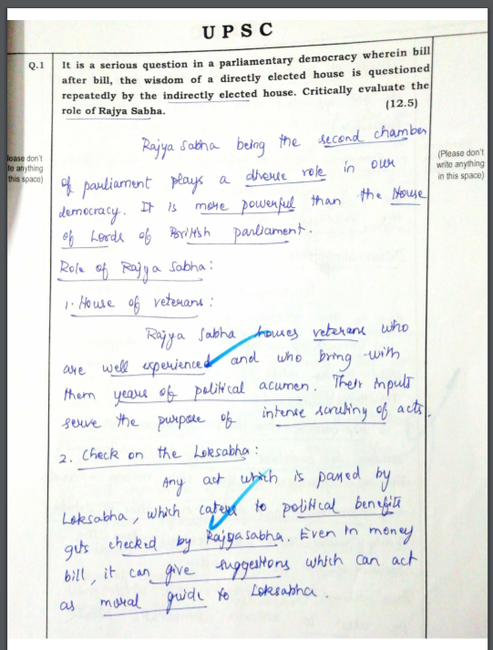 Mains Answer Writing Mock Answer Sheet MadhuBalan