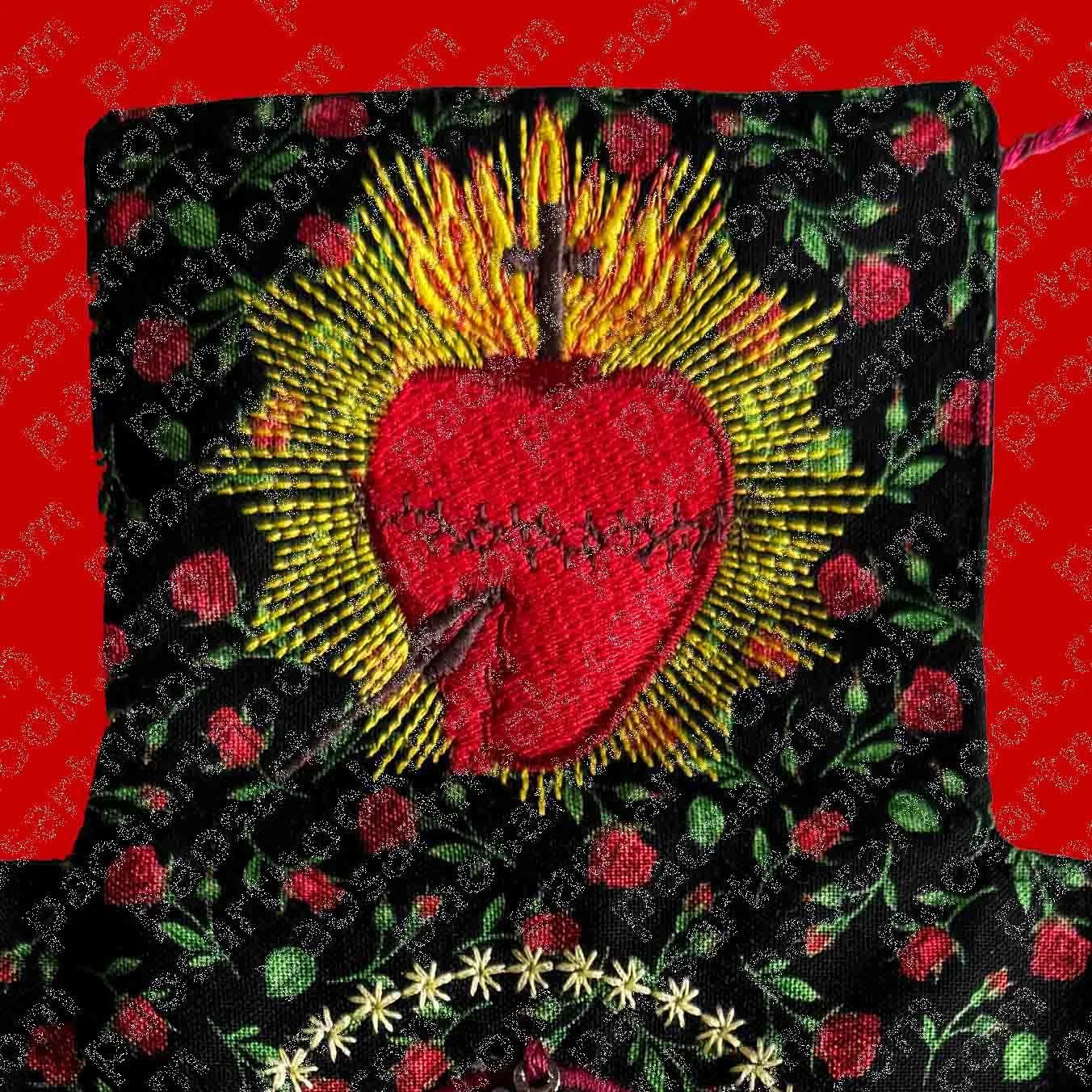 Add Embroidery - "Sacred Heart" - to my Pocket Devotional or Snap Shrine