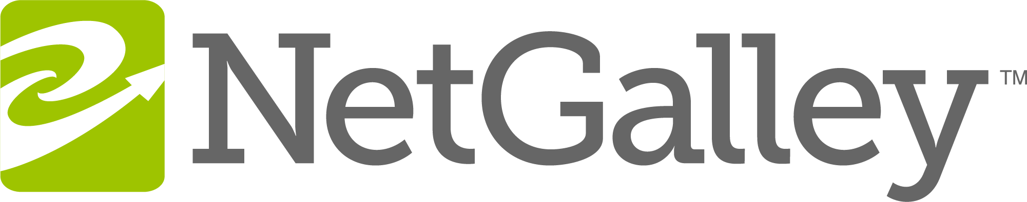 NetGalley logo with green and white swirling icon and black text