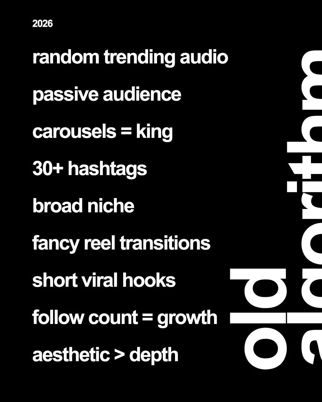 instagram in 2026 is already starting to feel different. reach is harder to earn, attention is shorter, and the old tricks like piling on hashtags or chasing every trend just aren&rsquo;t delivering the way they used to.

the platform is rewarding de