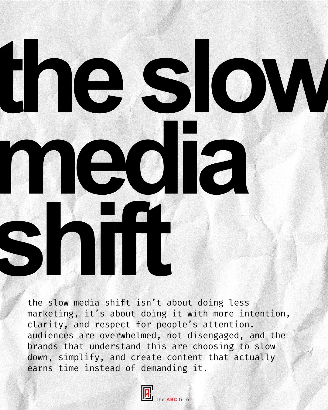 i&rsquo;ve been feeling this shift myself. after years of living online, the constant noise, notifications, and pressure to keep up starts to take a real toll.

the slow media shift isn&rsquo;t about doing less marketing. it&rsquo;s about being more 