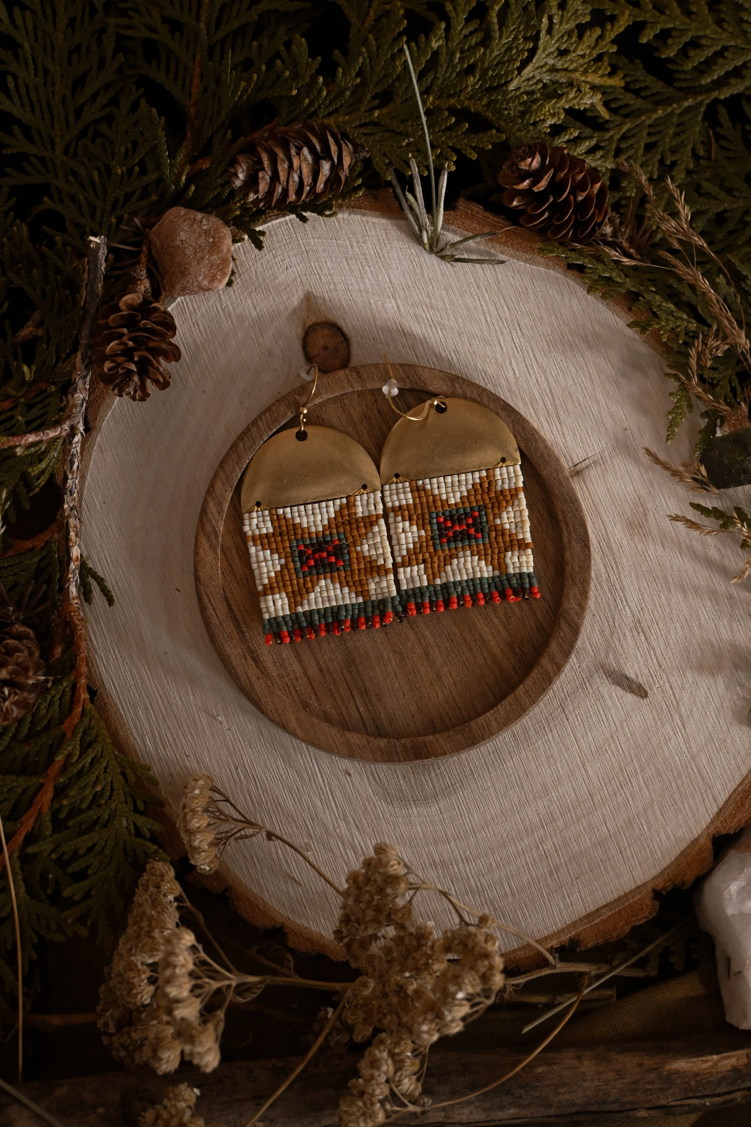 Brass and Sawtooth Earrings