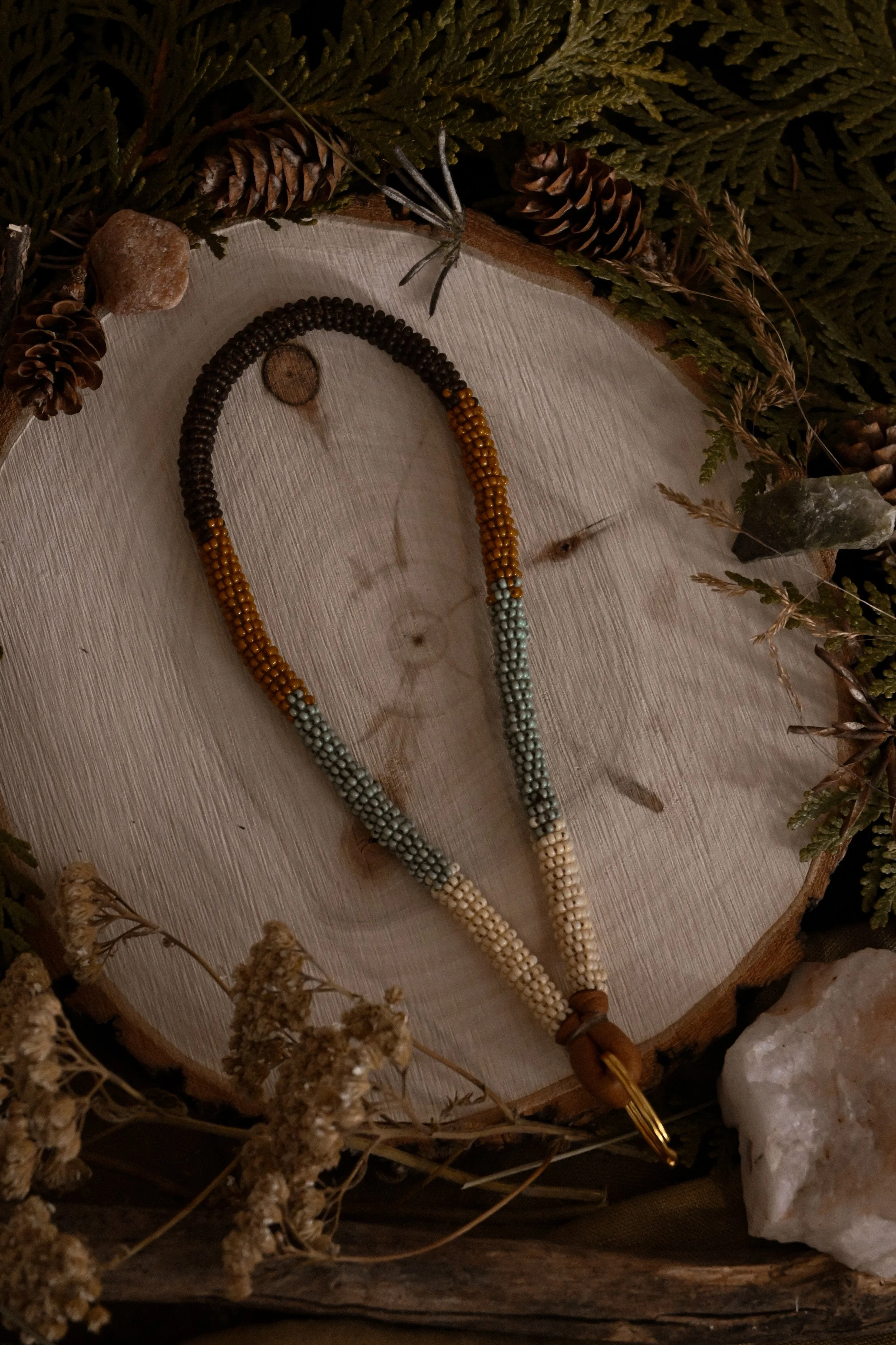 Blue and Brown Keychain